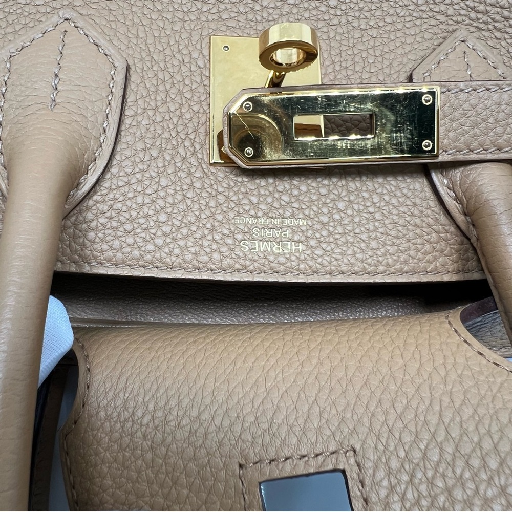 Hermes Birkin 30 Biscuit Tan Beige Clemence Leather Gold Hardware - Picture 15 of 16